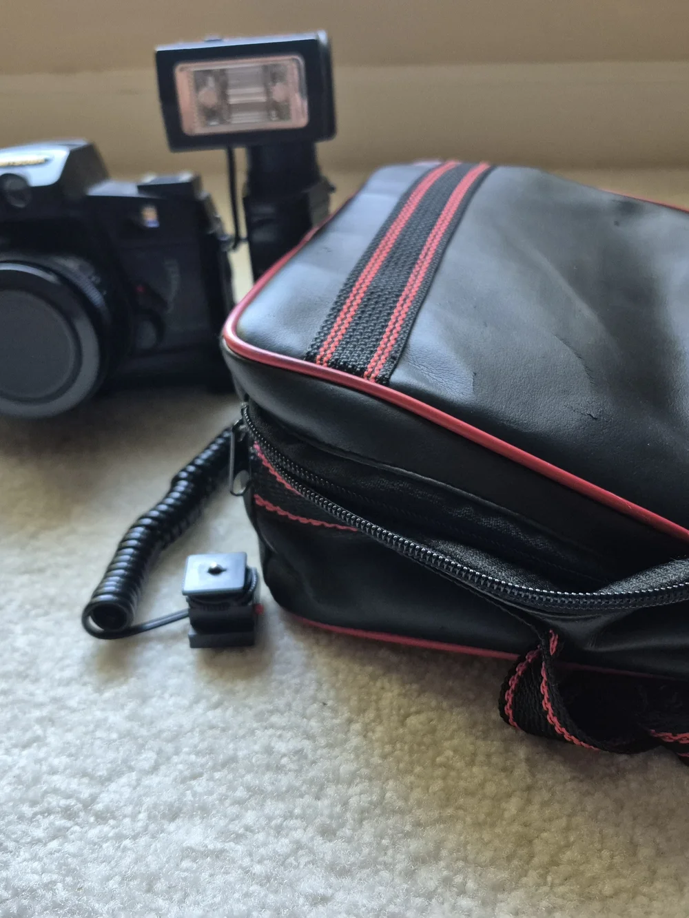 Black SLR Camera with Lens - Black